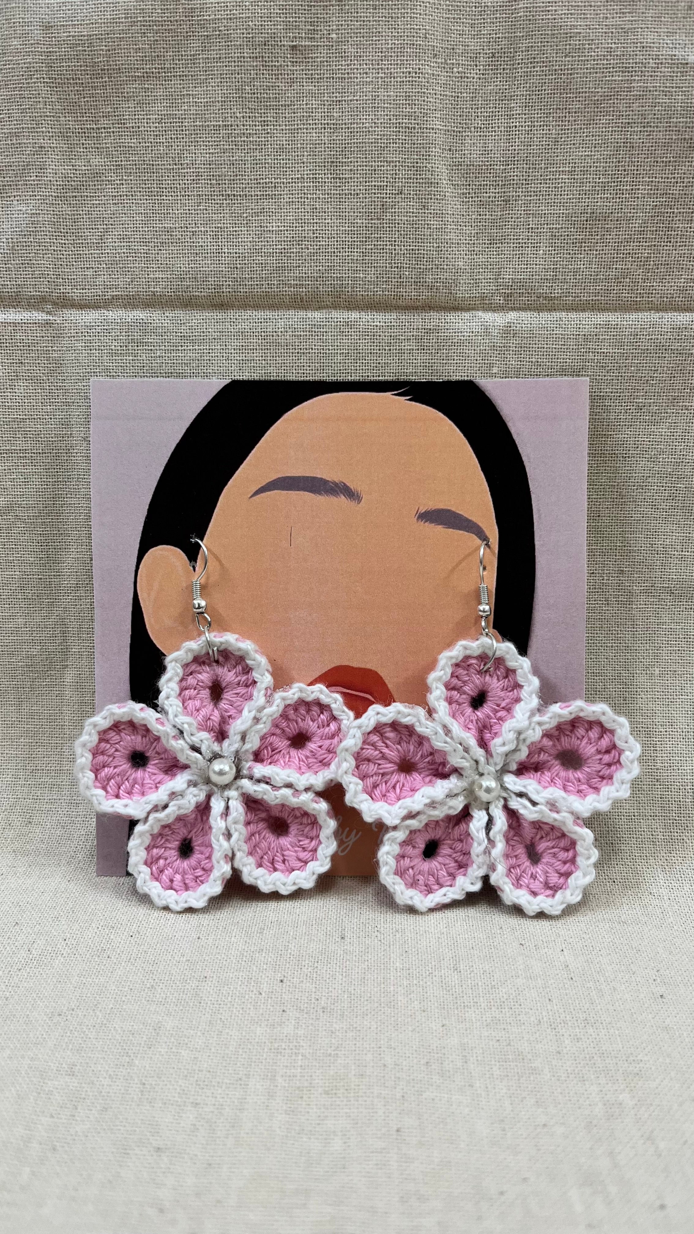 Pink Flower Earring